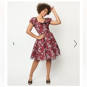 Betty Boop Unique Vintage Burgundy Babydoll Dress. New! Boop Oop A Doop. 10/12